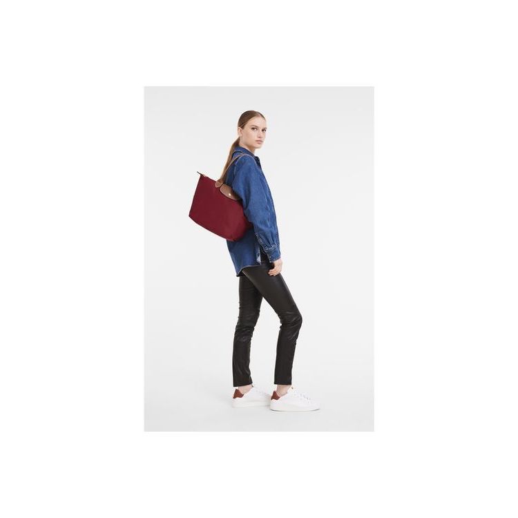 Longchamp S Recycled canvas Válltáskák Piros | 346128UZK