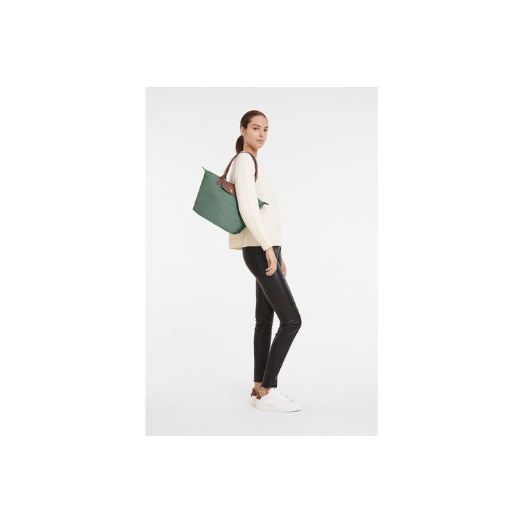 Longchamp S Recycled canvas Válltáskák Szürke Zöld | 253918MCD