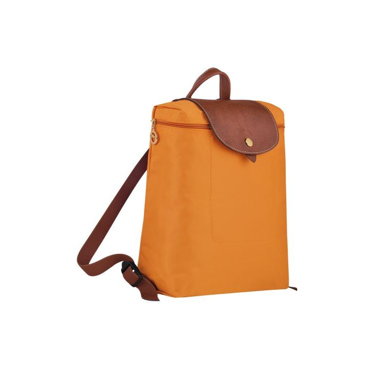 Longchamp Saffron Recycled canvas Hátizsák Narancssárga | 193587QYZ