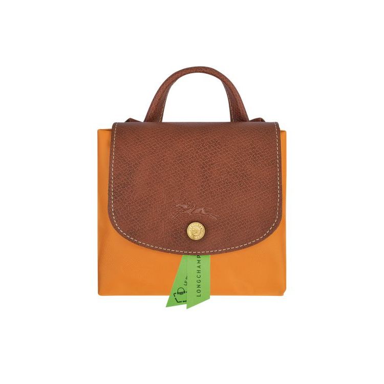 Longchamp Saffron Recycled canvas Hátizsák Narancssárga | 193587QYZ