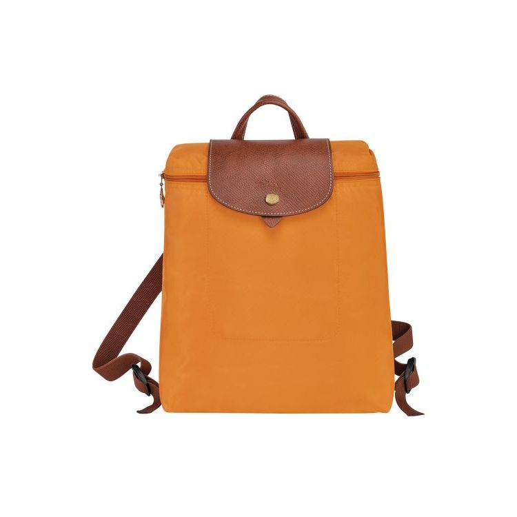 Longchamp Saffron Recycled canvas Hátizsák Narancssárga | 193587QYZ