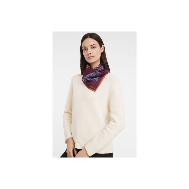 Longchamp Scarf 70 Silk Sál Bordó | 260891LRB