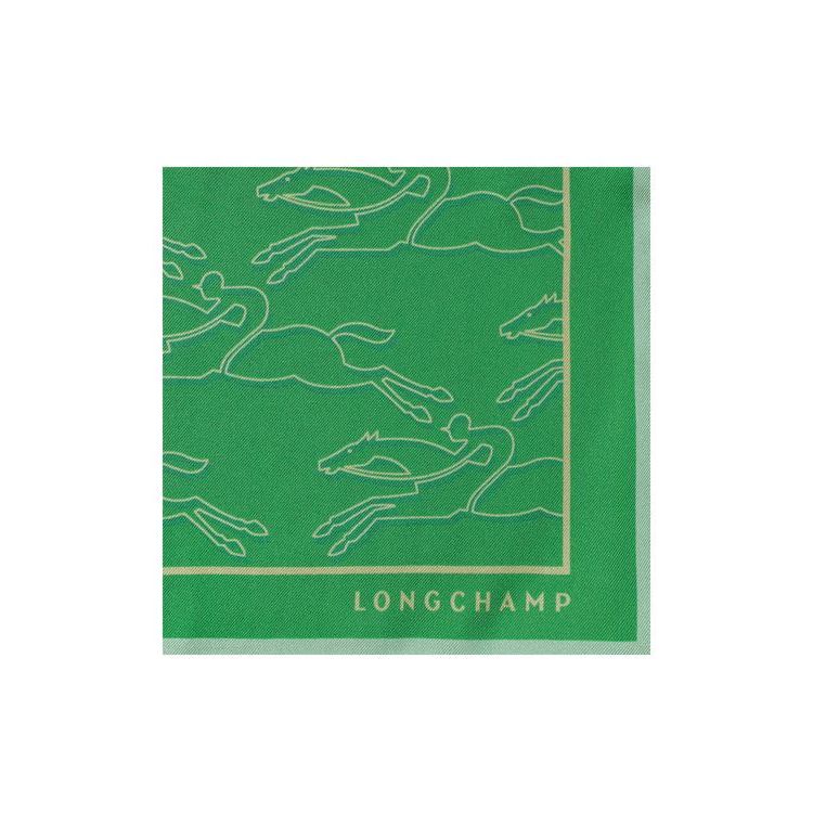 Longchamp Scarf 70 Silk Sál Zöld | 306124OTZ