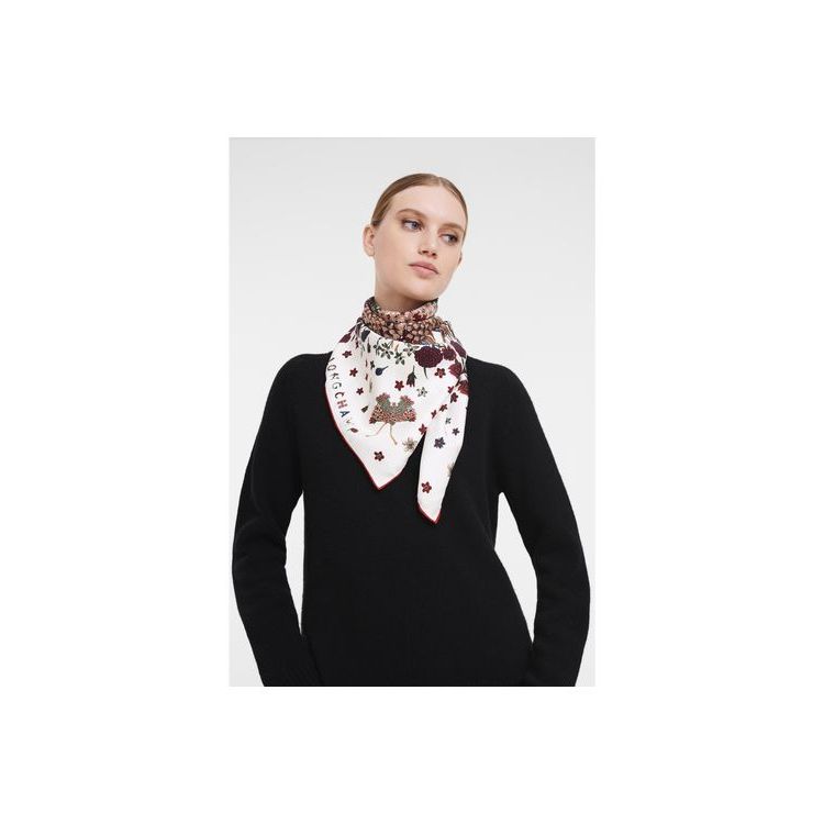 Longchamp Scarf 90 Silk Sál Piros | 402598MVW