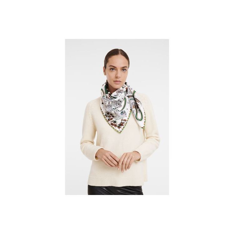 Longchamp Scarf 90 Silk Sál Zöld | 285670YEF