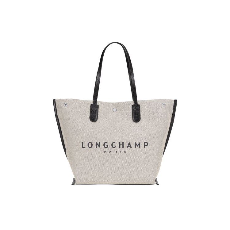 Longchamp Shopping L Ecru Vászon Válltáskák Bézs | 895263SAM