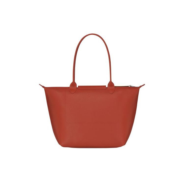 Longchamp Shopping L Terracotta Vászon Válltáskák Narancssárga | 520849UWN