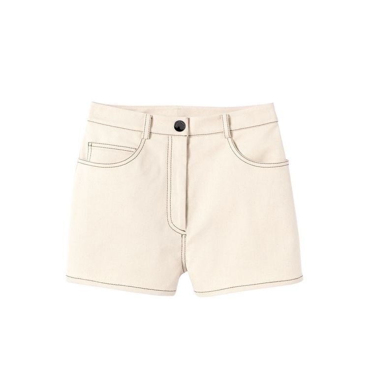 Longchamp Shorts Ecru Pamut Nadrág Bézs | 721968PJV