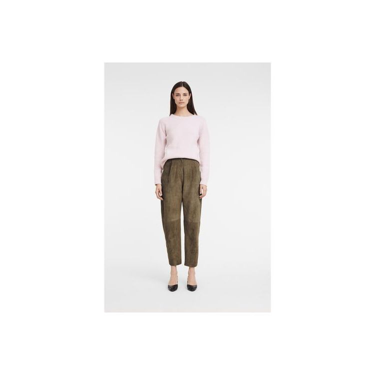 Longchamp Trousers Bőr Nadrág Khaki | 705936KGU