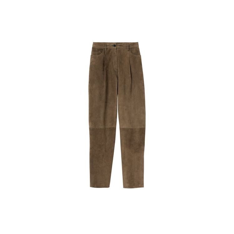 Longchamp Trousers Bőr Nadrág Khaki | 705936KGU