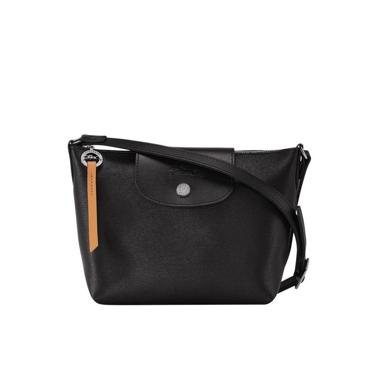 Longchamp Vászon Crossbody Táska Fekete | 319254VAM