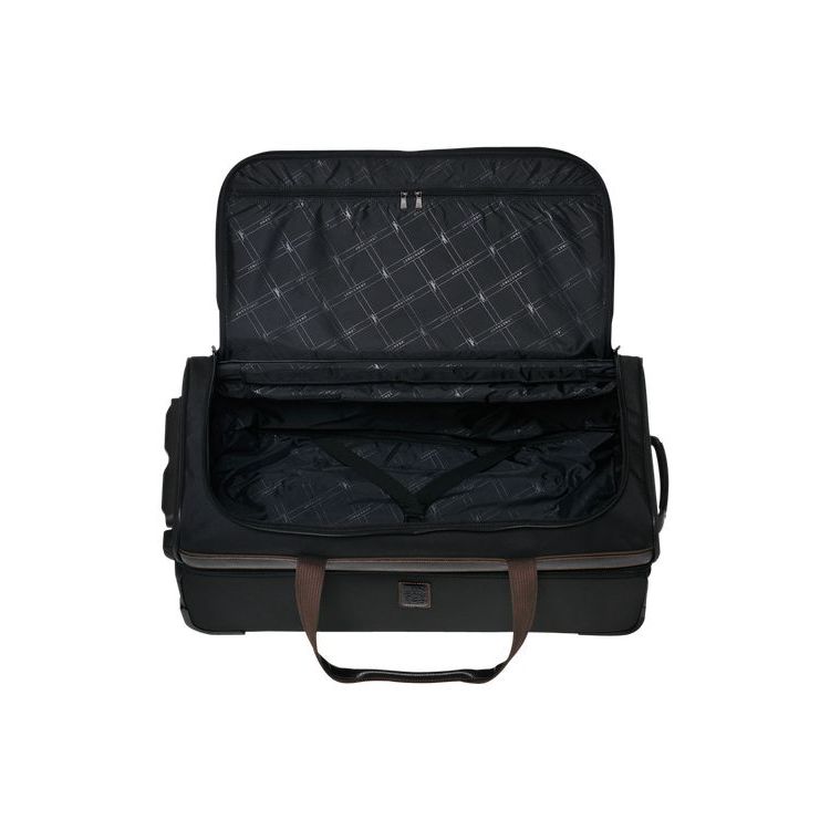 Longchamp Vászon Wheeled Duffle Bags Fekete | 124839IOQ