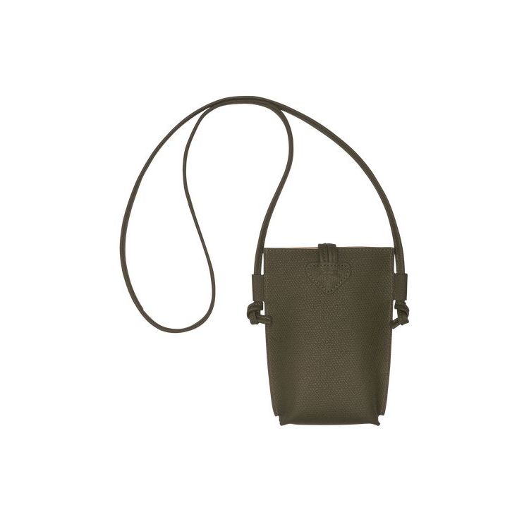 Longchamp With Csipke Bőr Pouches Khaki | 215940BIT