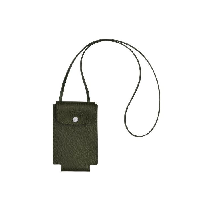 Longchamp With Csipke Forest Bőr Telefontok Zöld | 924673AUT