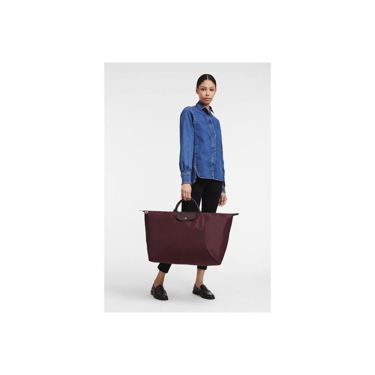 Longchamp Xl Recycled canvas Utazótáskák Sötétkék | 396720MGD