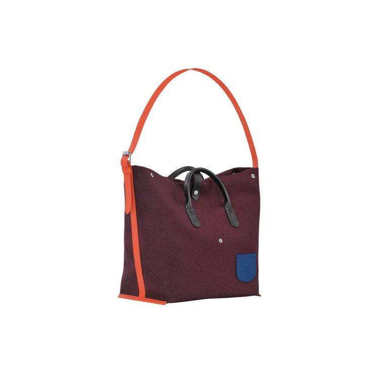 Longchamp Xl Vászon Válltáskák Bordó | 861940KRJ