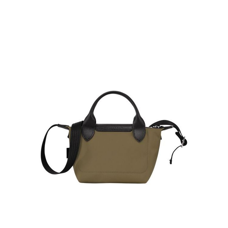 Longchamp Xs Recycled canvas Kézitáska Khaki | 619054ZKQ