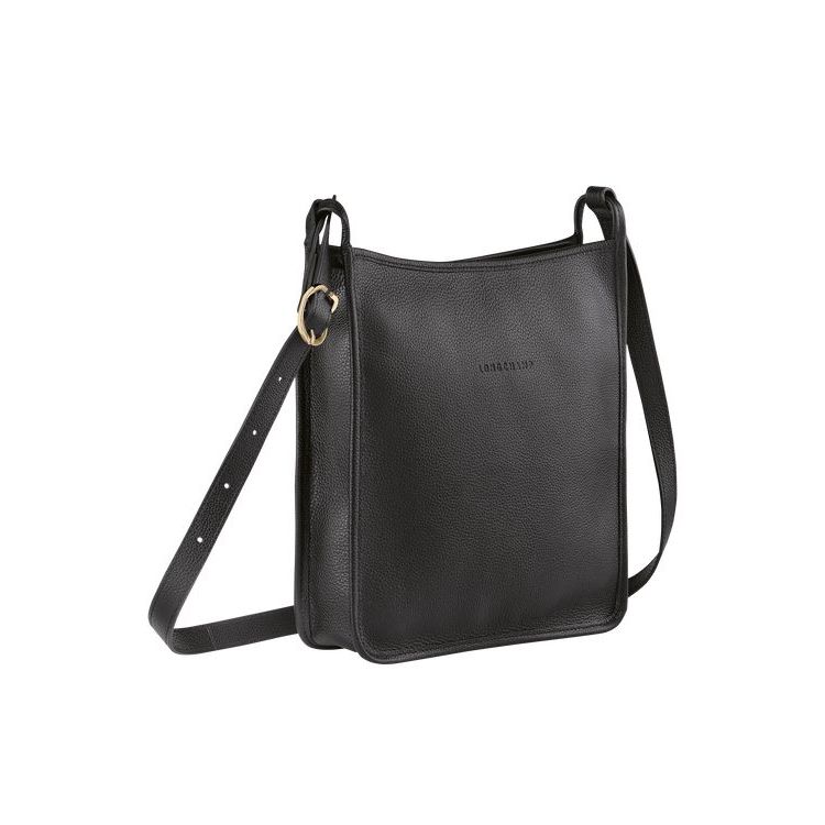 Longchamp Zipped L Bőr Crossbody Táska Fekete | 327581IEA