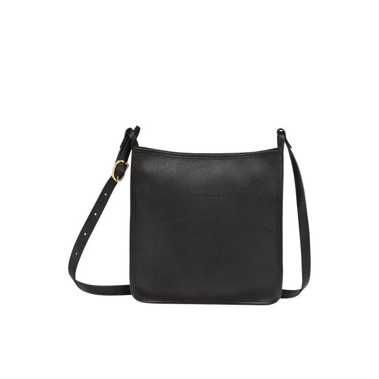 Longchamp Zipped L Bőr Crossbody Táska Fekete | 327581IEA