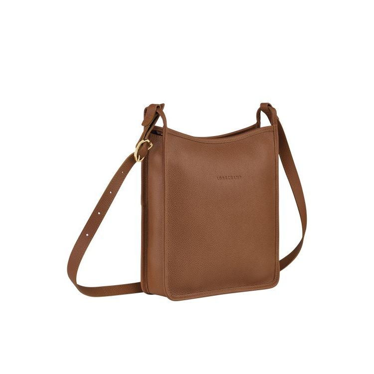 Longchamp Zipped L Caramel Bőr Crossbody Táska Barna | 630597BIQ