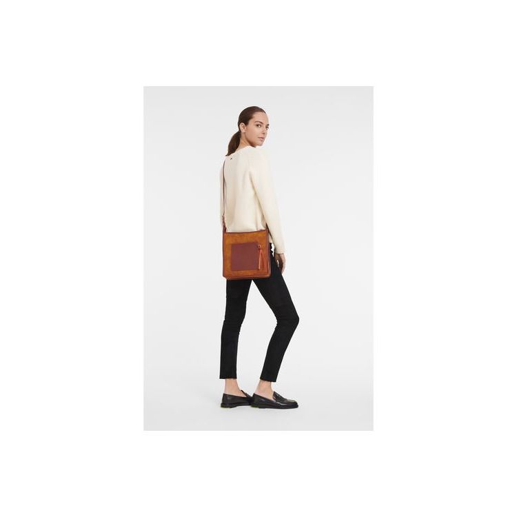 Longchamp Zipped L Saffron Bőr Crossbody Táska Narancssárga | 856721WAN