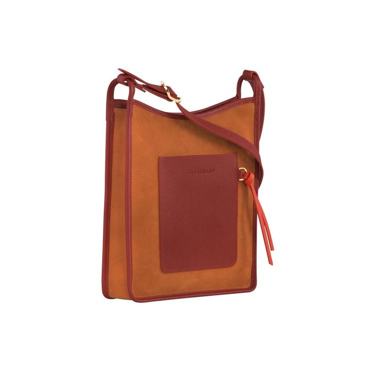 Longchamp Zipped L Saffron Bőr Crossbody Táska Narancssárga | 856721WAN