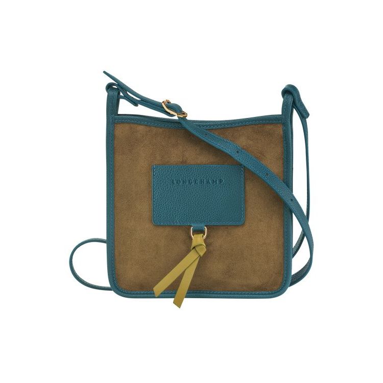 Longchamp Zipped S Bőr Crossbody Táska Khaki | 230478DRI