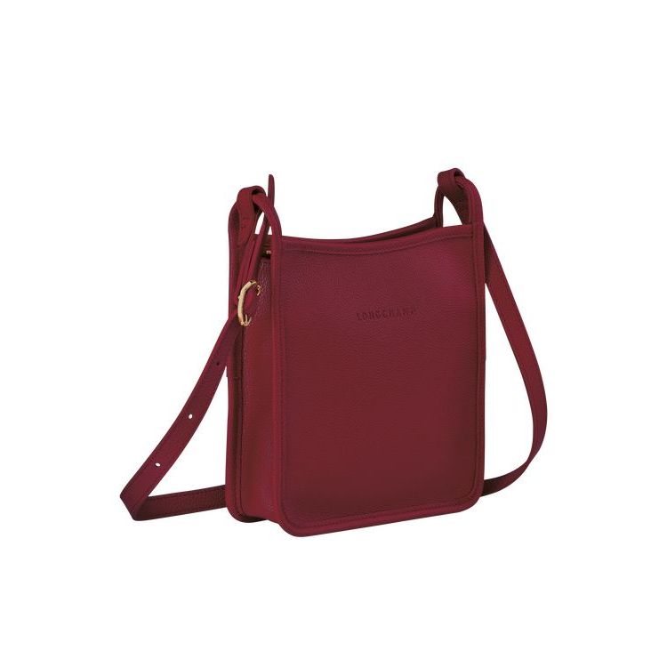 Longchamp Zipped S Bőr Crossbody Táska Piros | 394526VAS