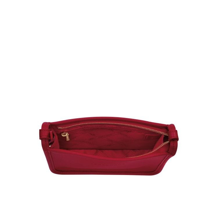 Longchamp Zipped S Bőr Crossbody Táska Piros | 394526VAS