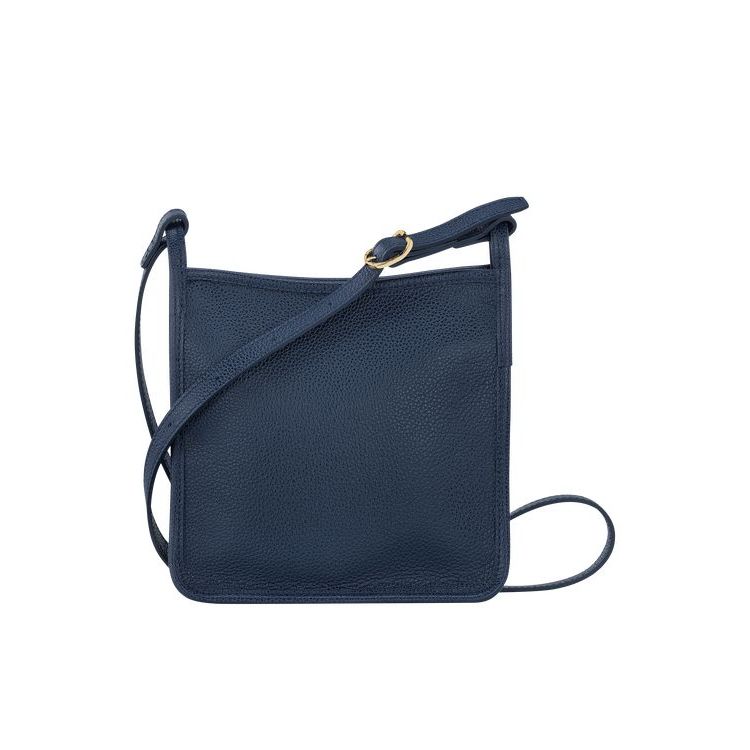 Longchamp Zipped S Bőr Crossbody Táska Sötétkék | 684239VQM