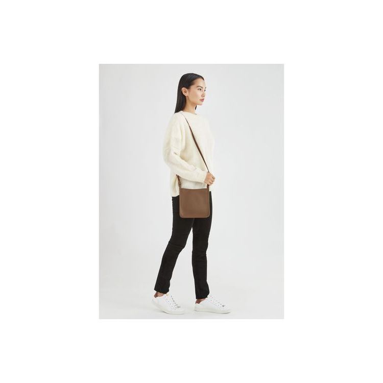 Longchamp Zipped S Caramel Bőr Crossbody Táska Barna | 906451VNM