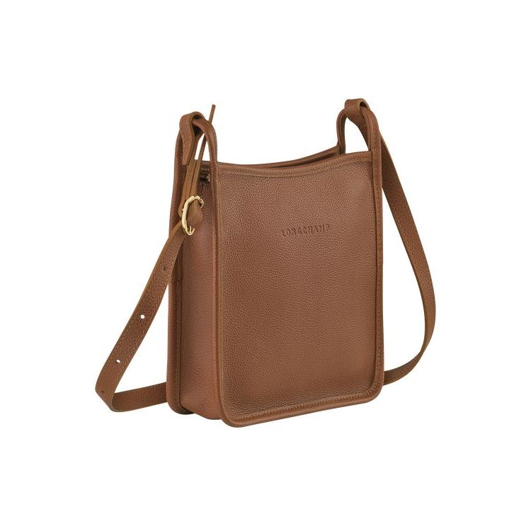 Longchamp Zipped S Caramel Bőr Crossbody Táska Barna | 906451VNM