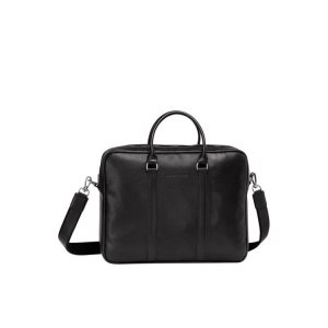 Longchamp Briefcase M Bőr Aktatáska Fekete | 658931FDE