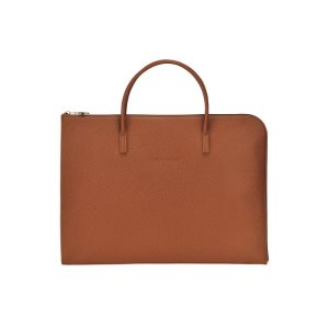 Longchamp Briefcase S Caramel Bőr Aktatáska Barna | 308279MIY