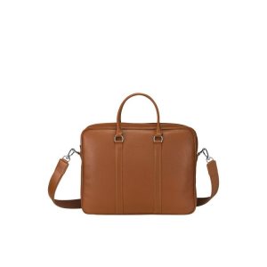 Longchamp Briefcase S Caramel Bőr Aktatáska Barna | 458063UOY