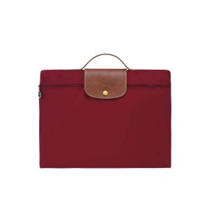 Longchamp Briefcase S Recycled canvas New Piros | 634781WKZ