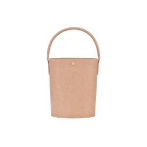 Longchamp Bucket Flowers Bőr Kézitáska Világos Rózsaszín | 498312VXD