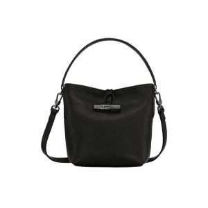 Longchamp Bucket S Bőr Crossbody Táska Fekete | 857301TBL