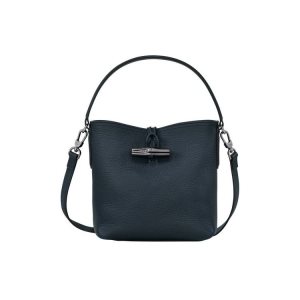 Longchamp Bucket S Bőr Crossbody Táska Sötétkék | 826307LOZ