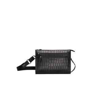 Longchamp Bőr Crossbody Táska Fekete | 046871TYR