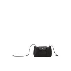 Longchamp Bőr Crossbody Táska Fekete | 718495UJO