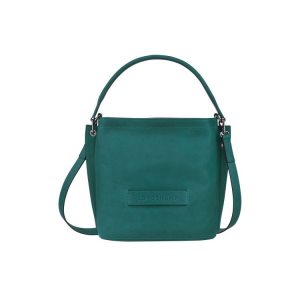 Longchamp Bőr Crossbody Táska Szürke Zöld | 065148GLX