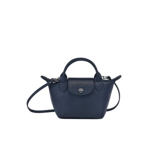 Longchamp Bőr Crossbody Táska Sötétkék | 594160AUY