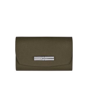 Longchamp Bőr Pénztárca Khaki | 147062JUN