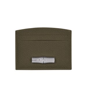 Longchamp Card Bőr Kártyatartó Khaki | 517924JQF