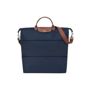 Longchamp Expandable Recycled canvas Utazótáskák Sötétkék | 140659QMJ