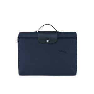 Longchamp Folder Recycled canvas Aktatáska Sötétkék | 049827MTB