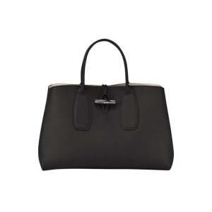 Longchamp L Bőr Kézitáska Fekete | 698752HCE