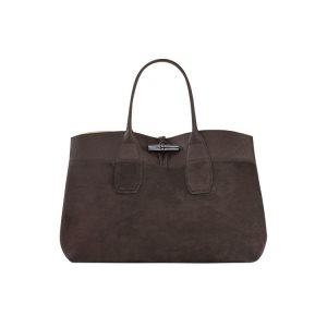 Longchamp L Ebony Bőr Kézitáska Kávé | 701398HEO