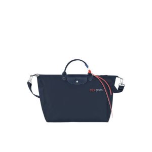 Longchamp L Recycled canvas Utazótáskák Sötétkék | 982574UFT